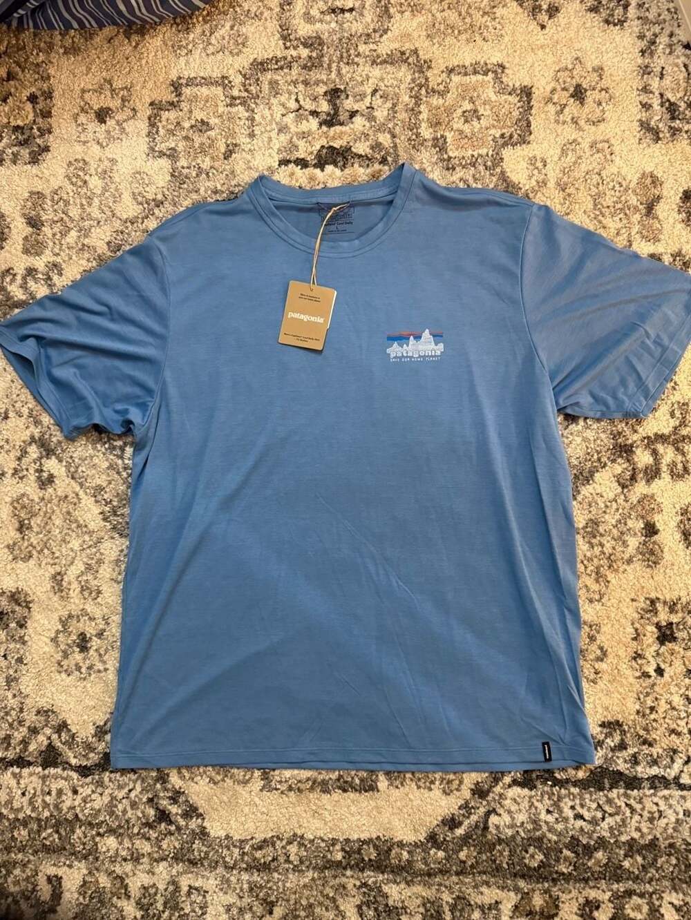 Patagonia Capilene Cool Daily '73 Skyline T-Shirt Size L Blue